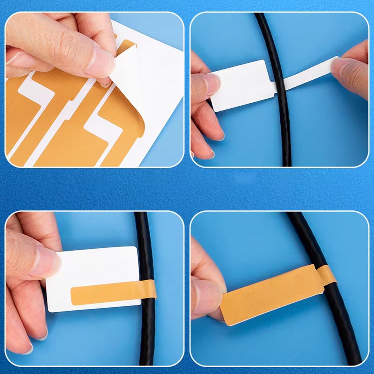 55x28mm 2mil Yellow Matte Water Resistant wire tag wire sticker wrap cable label