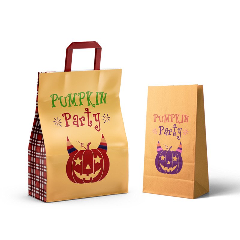 8 Style Paper Treat Bags With Stickers Party Favor Halloween Treat Bags For Trick Or Treat Gifts Candies Snacks Party Supply