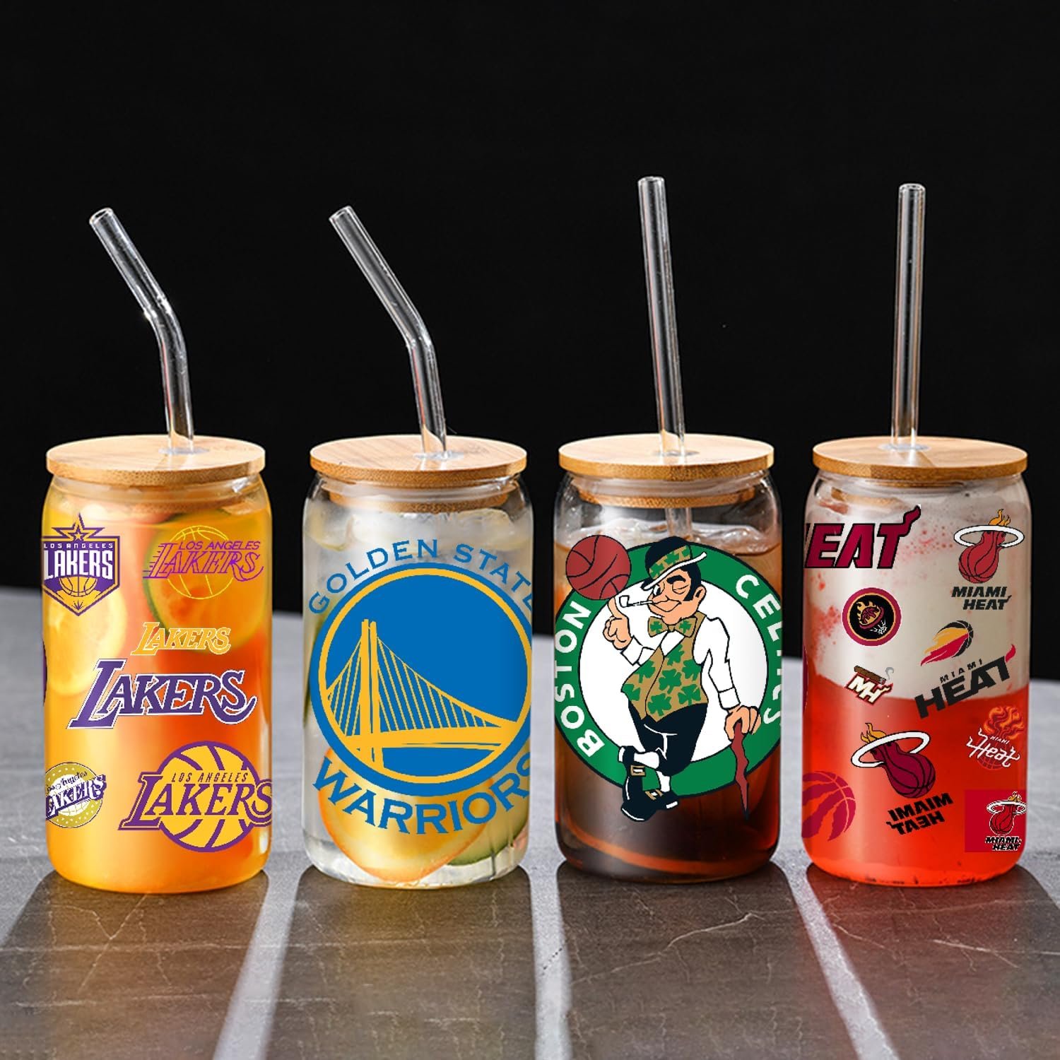 UV DTF Cup Wrap Transfer Sticker for Glass Cartoon American Basketball Theme Sticker for 16oz and Any Smooth Surface Objects