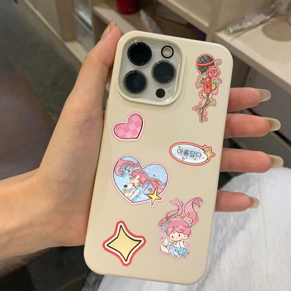 8 Sheets Kpop Girl Group Creative Decal Phone Case Decorative Stickers Diy Diary Guitar Water Cup Decorative Waterproof Collage