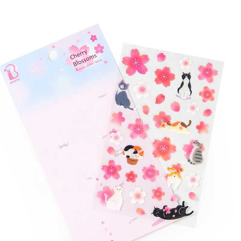 Custom printed flash kiss cut stickers sheet self-adhesive vinyl waterproof stickers die cut