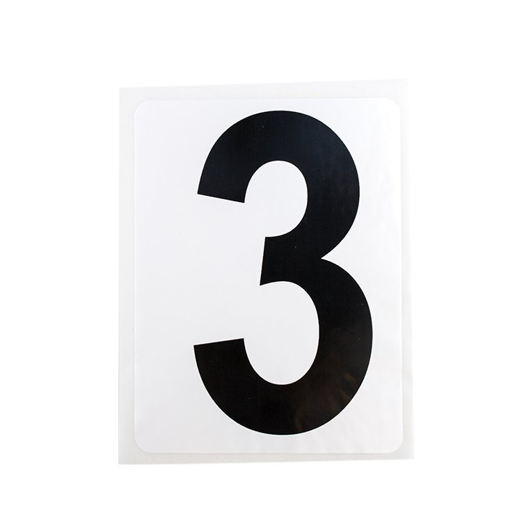Custom new self adhesive vinyl number sticker label
