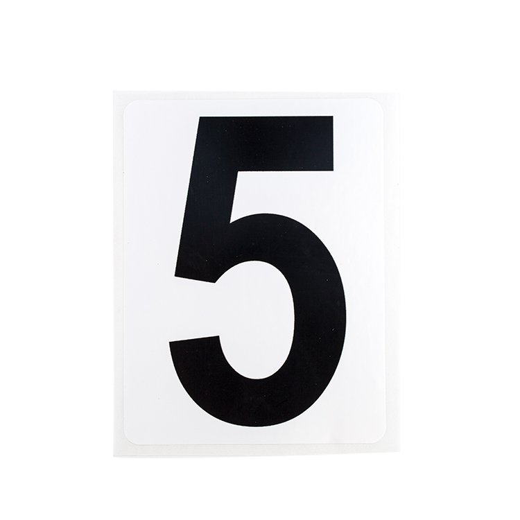 Custom new self adhesive vinyl number sticker label