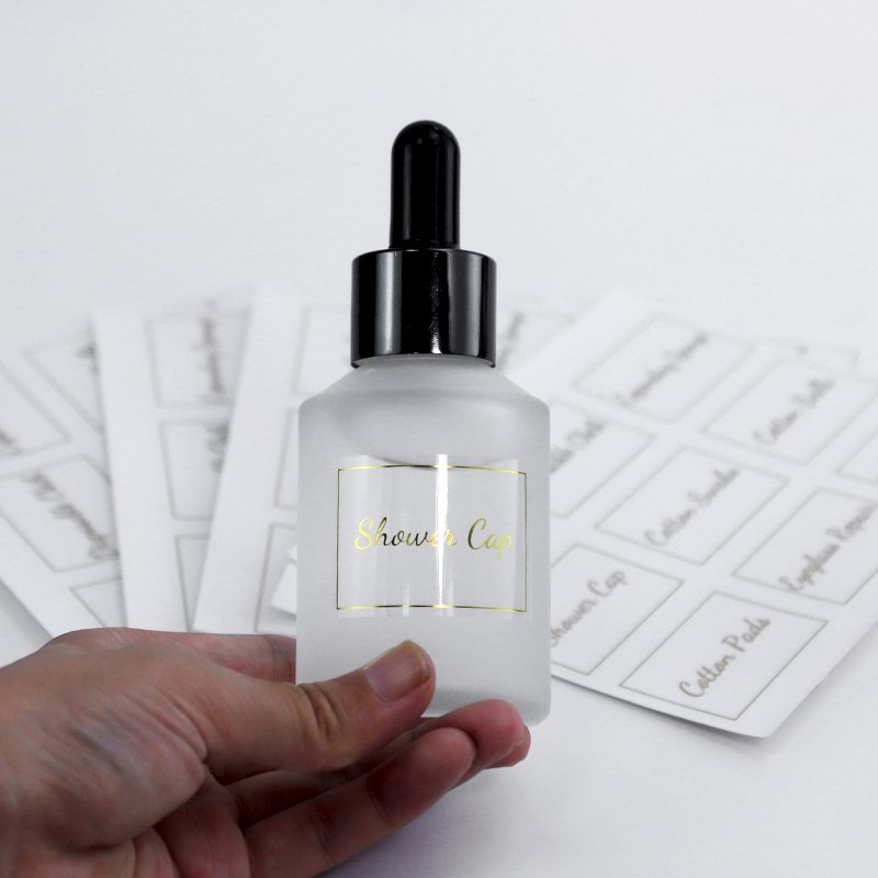 Custom Self Adhesive Customized Printing Transparent Logo Waterproof Clear Gold Foil Cosmetic Jar Square Round Sticker Label