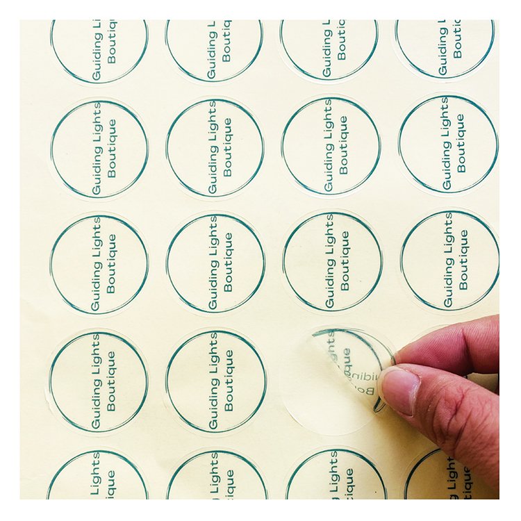 Custom Print Adhesive Bopp Clear Transparent Round Packaging Stickers Labels