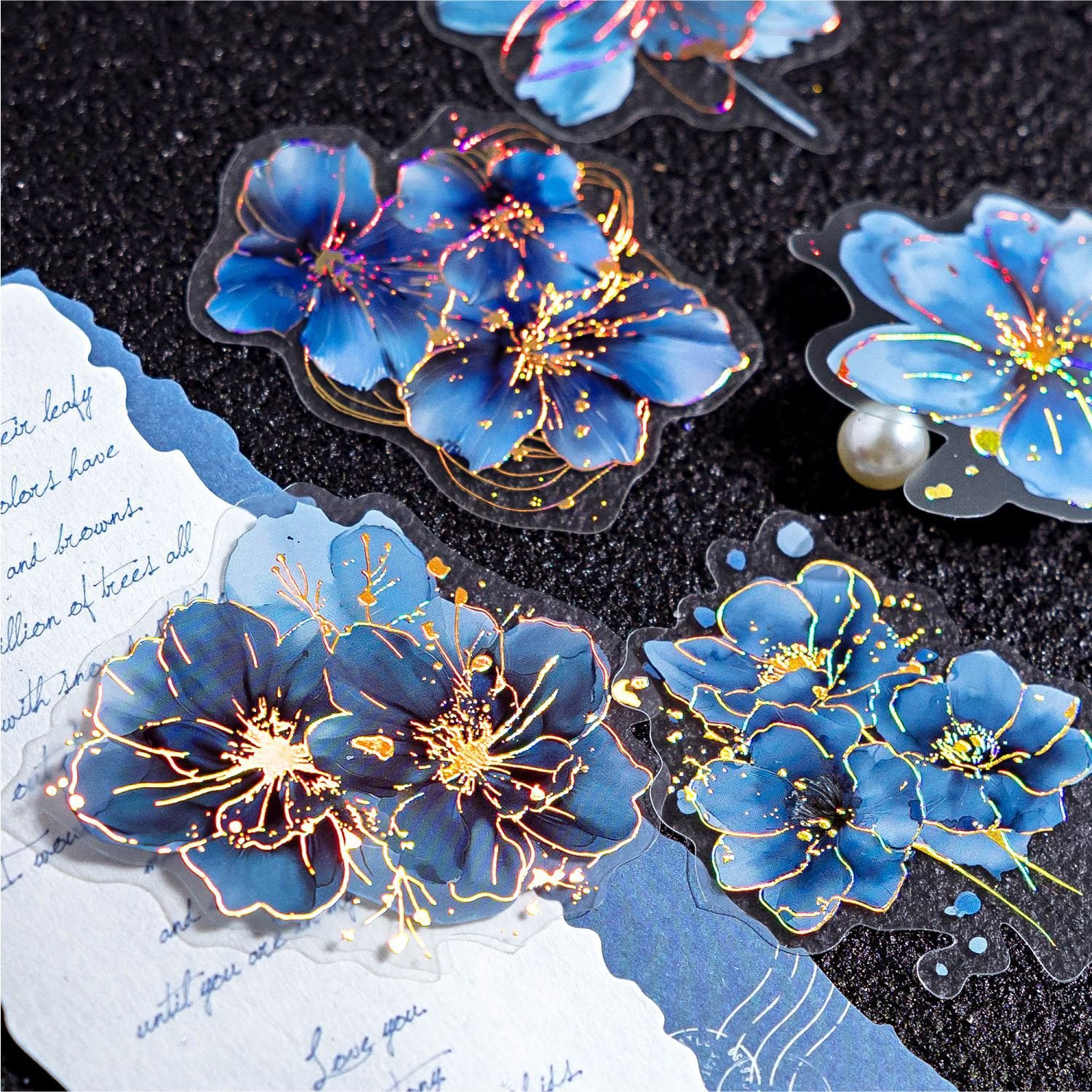 20 sheets/pack PET sticker pack, 6 options of decorative materials for the Flower Poetry series matte hot stamping account