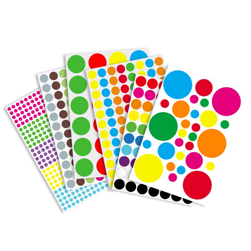 Dot Sticker 2024 Factory A4 A5 Colored Round Circle Self-adhesive Classification Mark Sticker Round Blank Sticker Dot Label