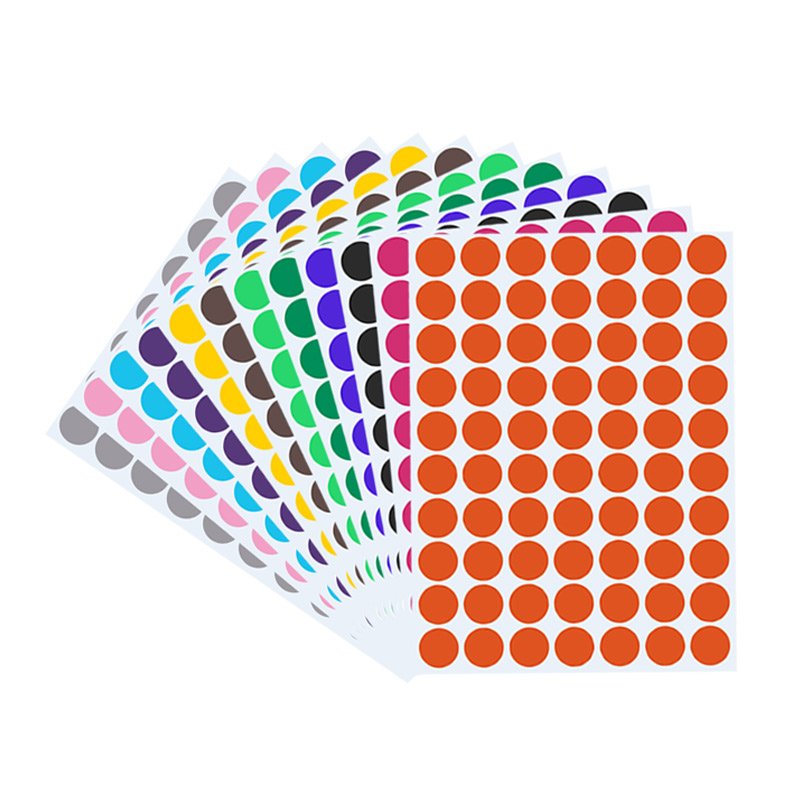 Dot Sticker 2024 Factory A4 A5 Colored Round Circle Self-adhesive Classification Mark Sticker Round Blank Sticker Dot Label