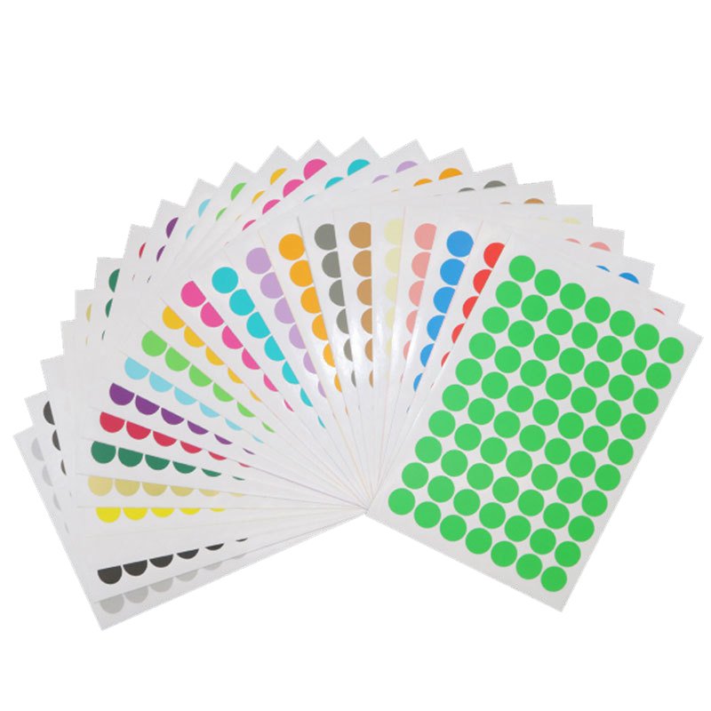 Dot Sticker 2024 Factory A4 A5 Colored Round Circle Self-adhesive Classification Mark Sticker Round Blank Sticker Dot Label