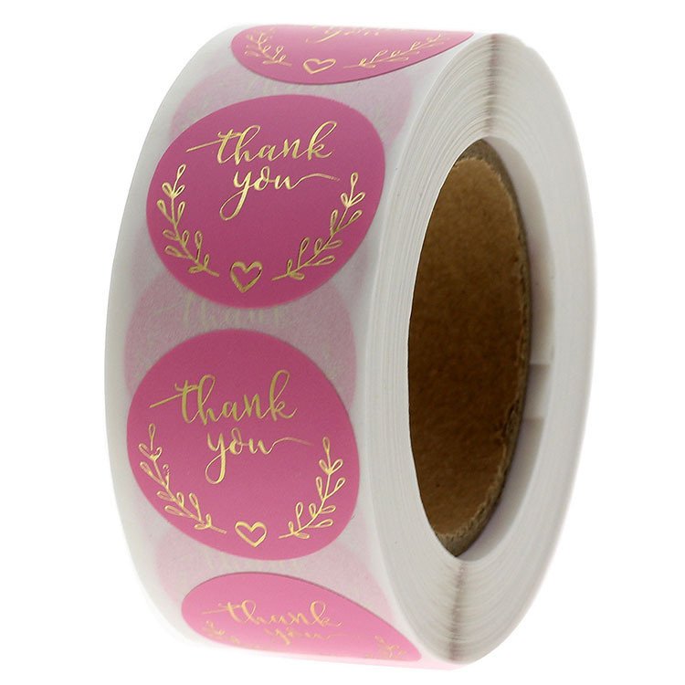 Custom Printed Roll Cosmetic Cardboard Paper Boxcker Waterproof Boxes Thankyou Stickers Vinyl Adhesive Sticker CMYK Gift & Craft