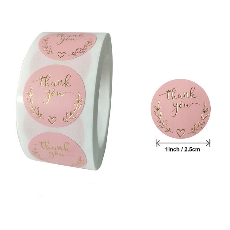 Custom Printed Roll Cosmetic Cardboard Paper Boxcker Waterproof Boxes Thankyou Stickers Vinyl Adhesive Sticker CMYK Gift & Craft