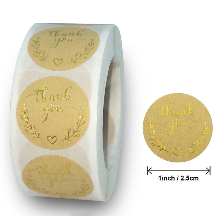 Custom Printed Roll Cosmetic Cardboard Paper Boxcker Waterproof Boxes Thankyou Stickers Vinyl Adhesive Sticker CMYK Gift & Craft