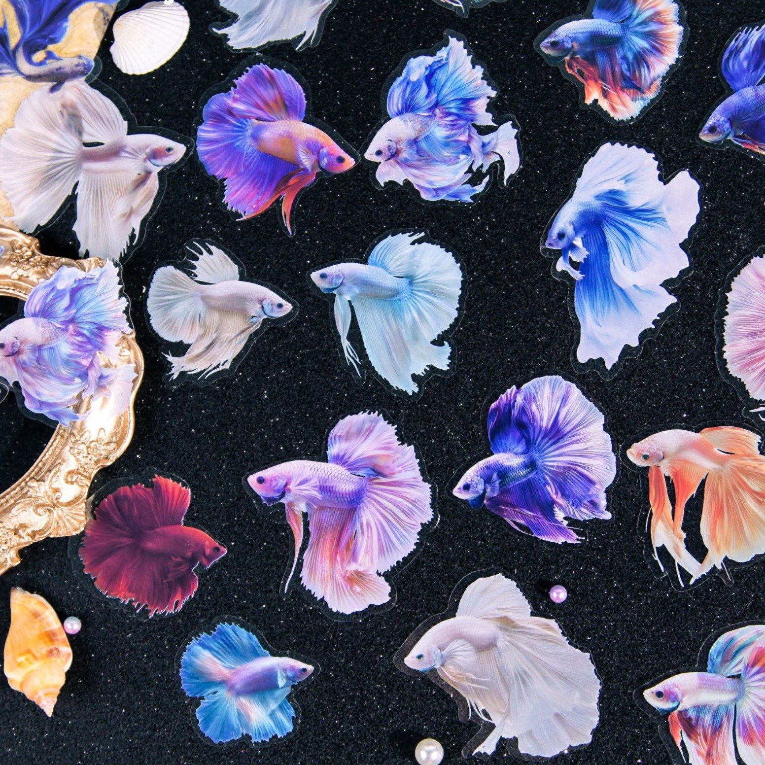 24pcs/pack Sticker Pack Doo Fish Series Bottom of the Sea Theme Handbook DIY Material Decoration Stickers