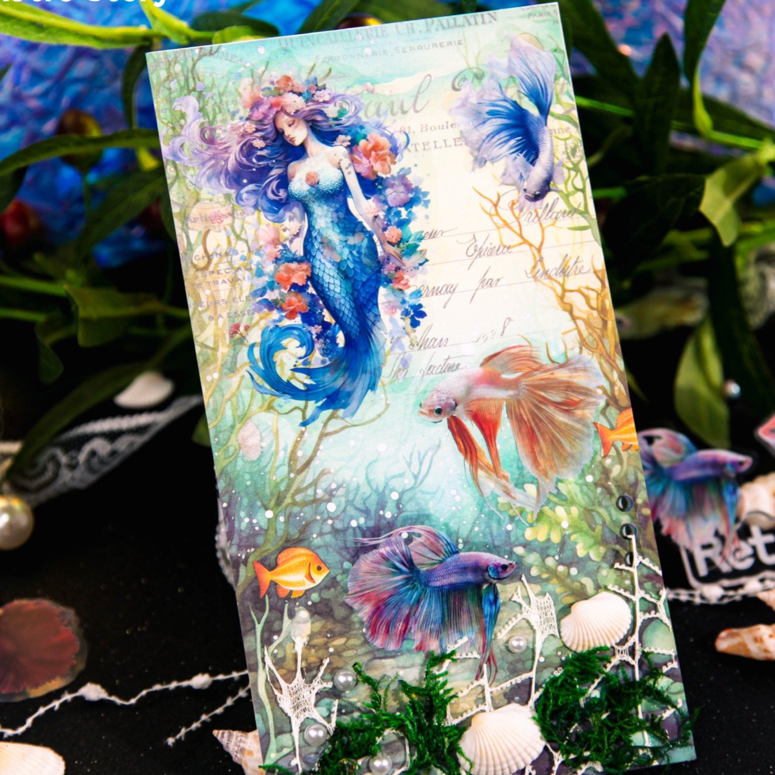 24pcs/pack Sticker Pack Doo Fish Series Bottom of the Sea Theme Handbook DIY Material Decoration Stickers