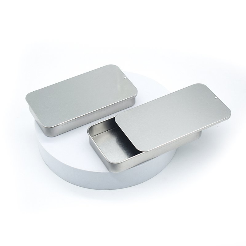Flexible mold opening for customized silver and black sliding tin boxes sold directly by the factory.