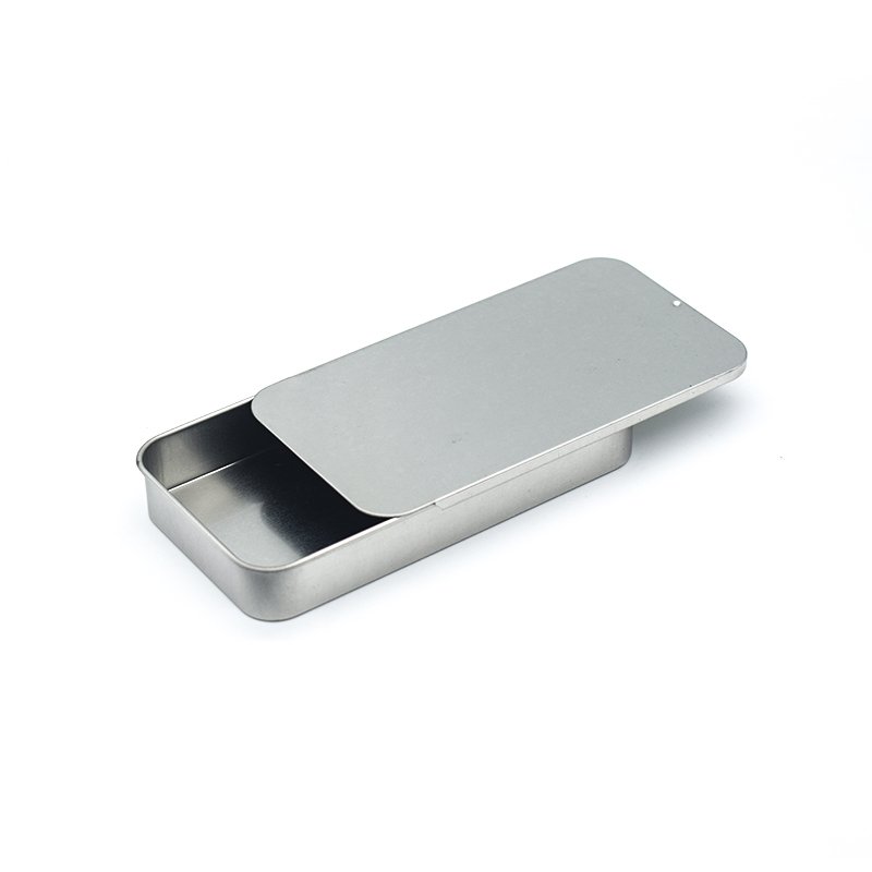 Flexible mold opening for customized silver and black sliding tin boxes sold directly by the factory.