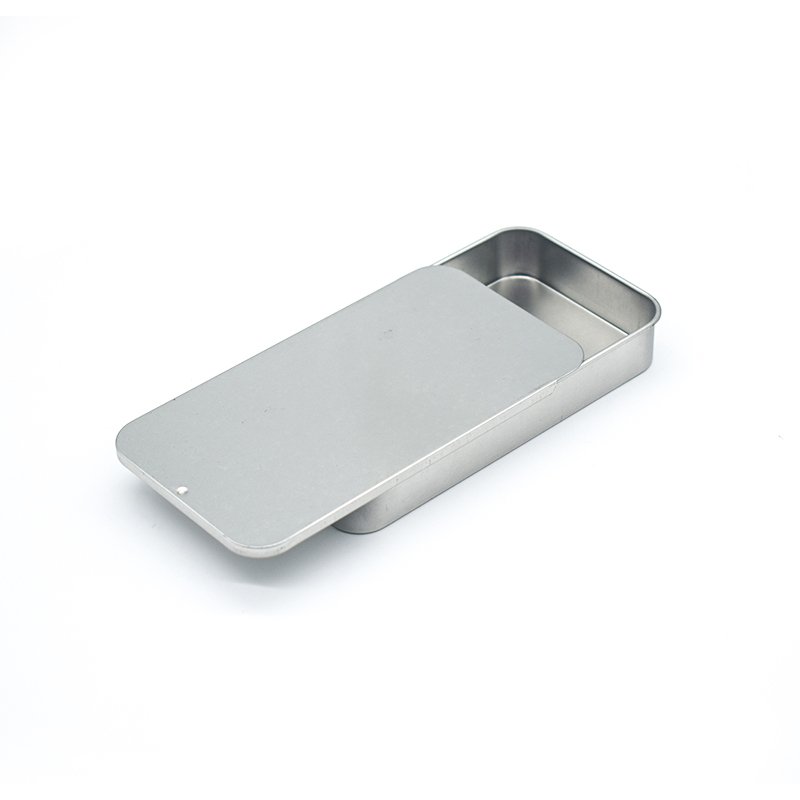 Flexible mold opening for customized silver and black sliding tin boxes sold directly by the factory.