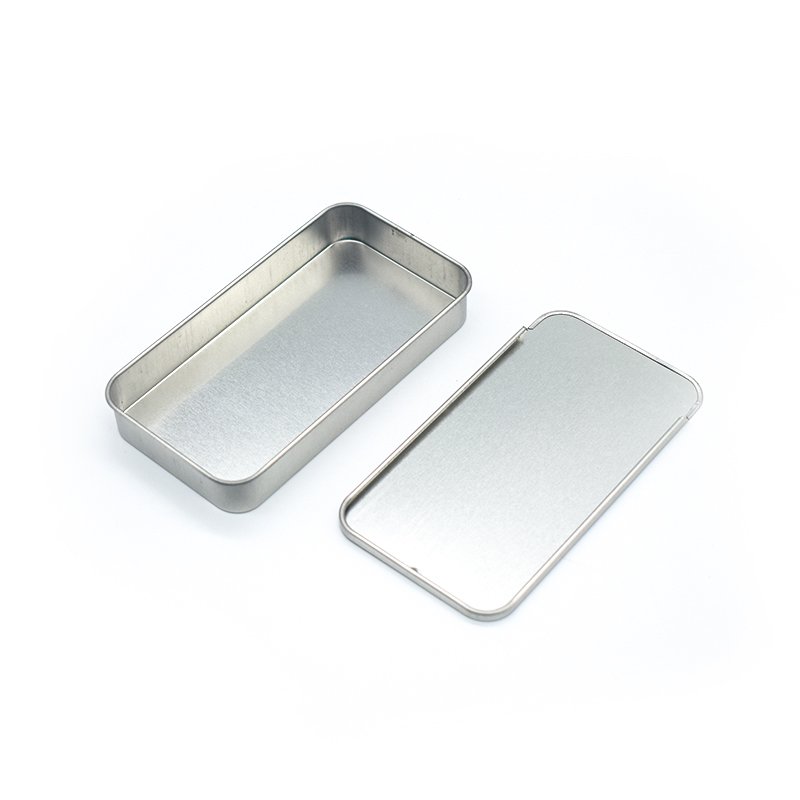 Flexible mold opening for customized silver and black sliding tin boxes sold directly by the factory.