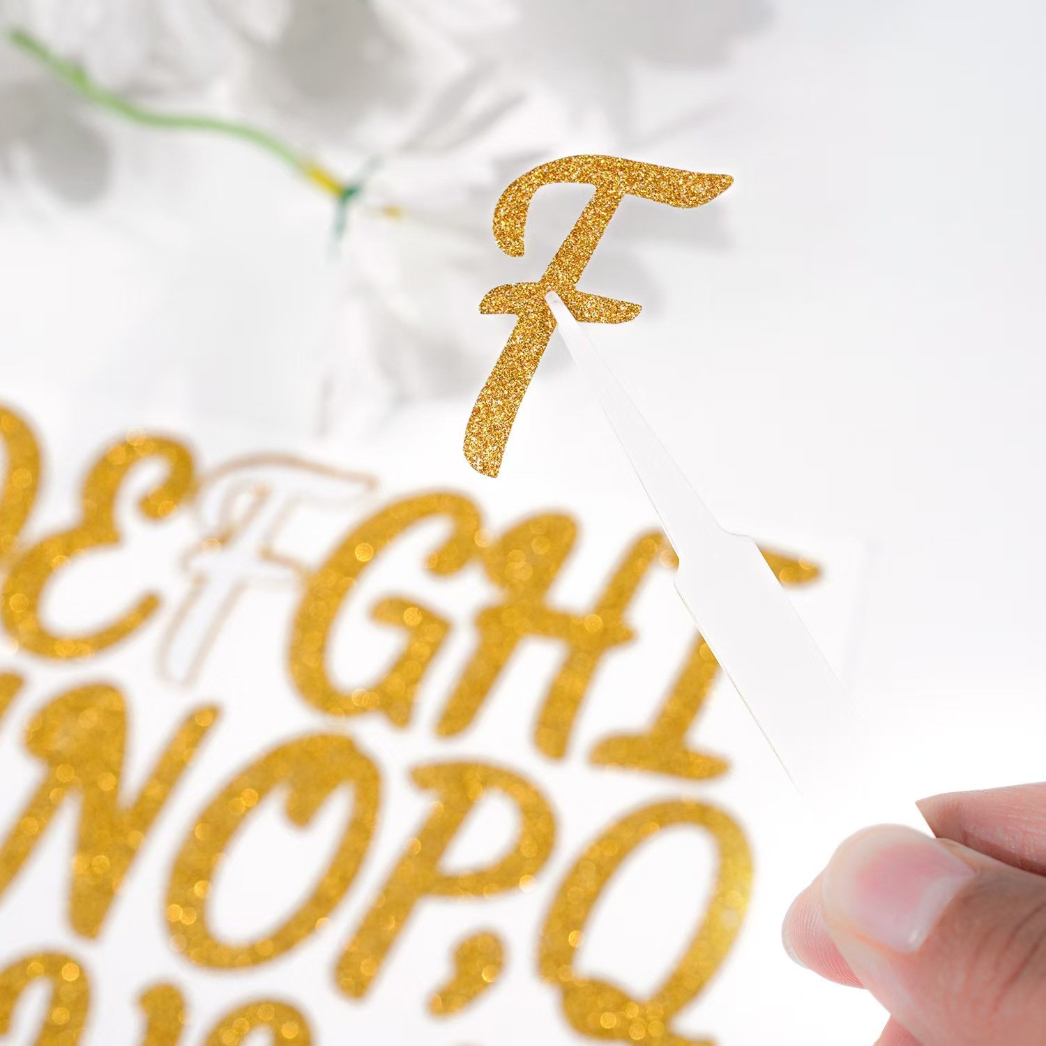 Self-Adhesive Vinyl Glitter Letters and Alphabet Number Stickers Mailbox Labels Decals for Sign and Notebook Sheets Packing