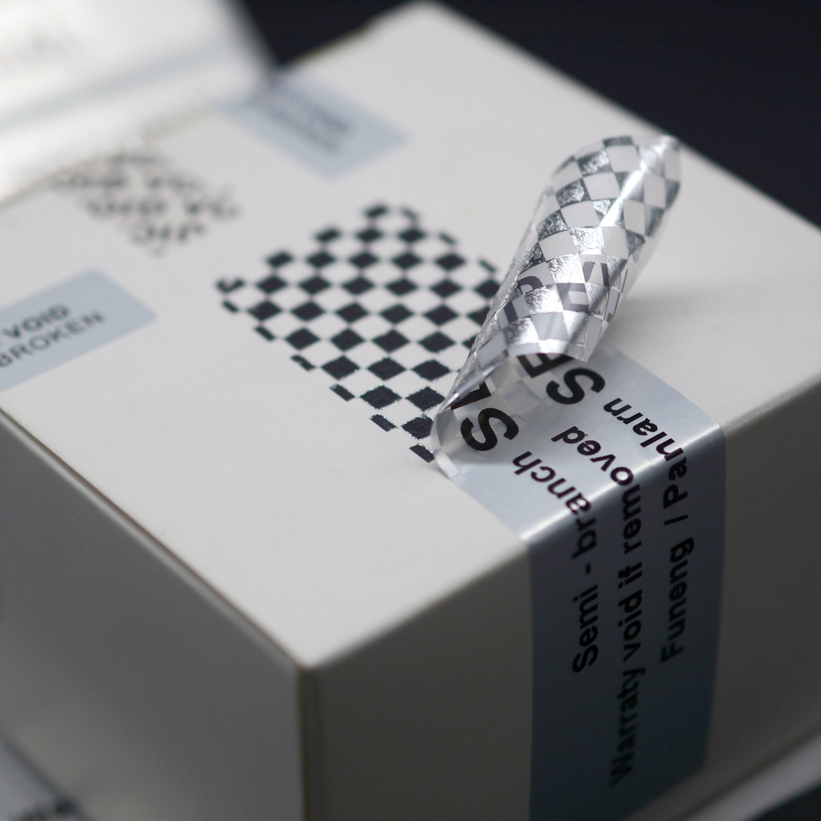 Custom anti-counterfeiting font security seal invalid sticker if the seal is damaged or removed, the warranty is invalid sticker