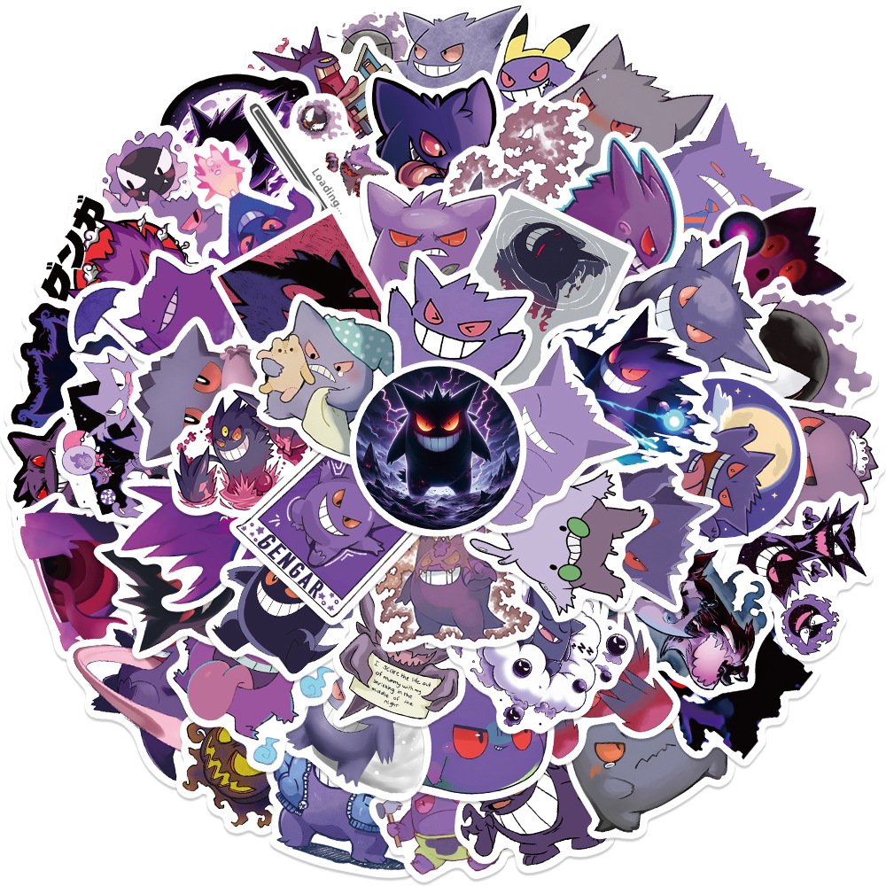 55PCS Funny anime poke monster devil gengar stickers