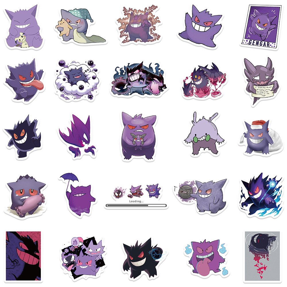 55PCS Funny anime poke monster devil gengar stickers