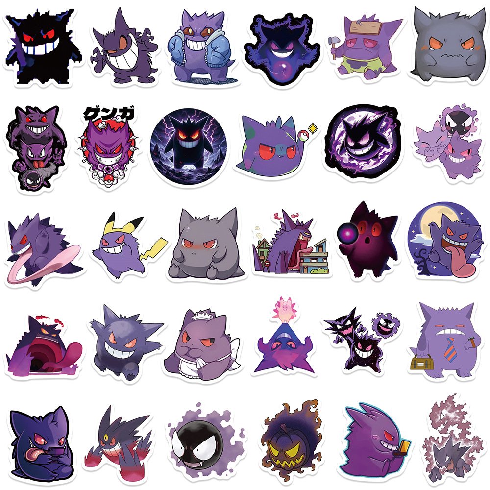55PCS Funny anime poke monster devil gengar stickers