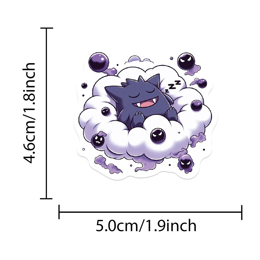 55PCS Funny anime poke monster devil gengar stickers