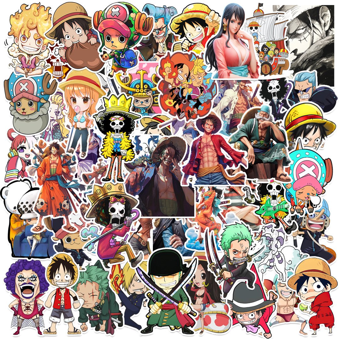 2024 Newly 50PCS Q version funny anime One pieces sticker