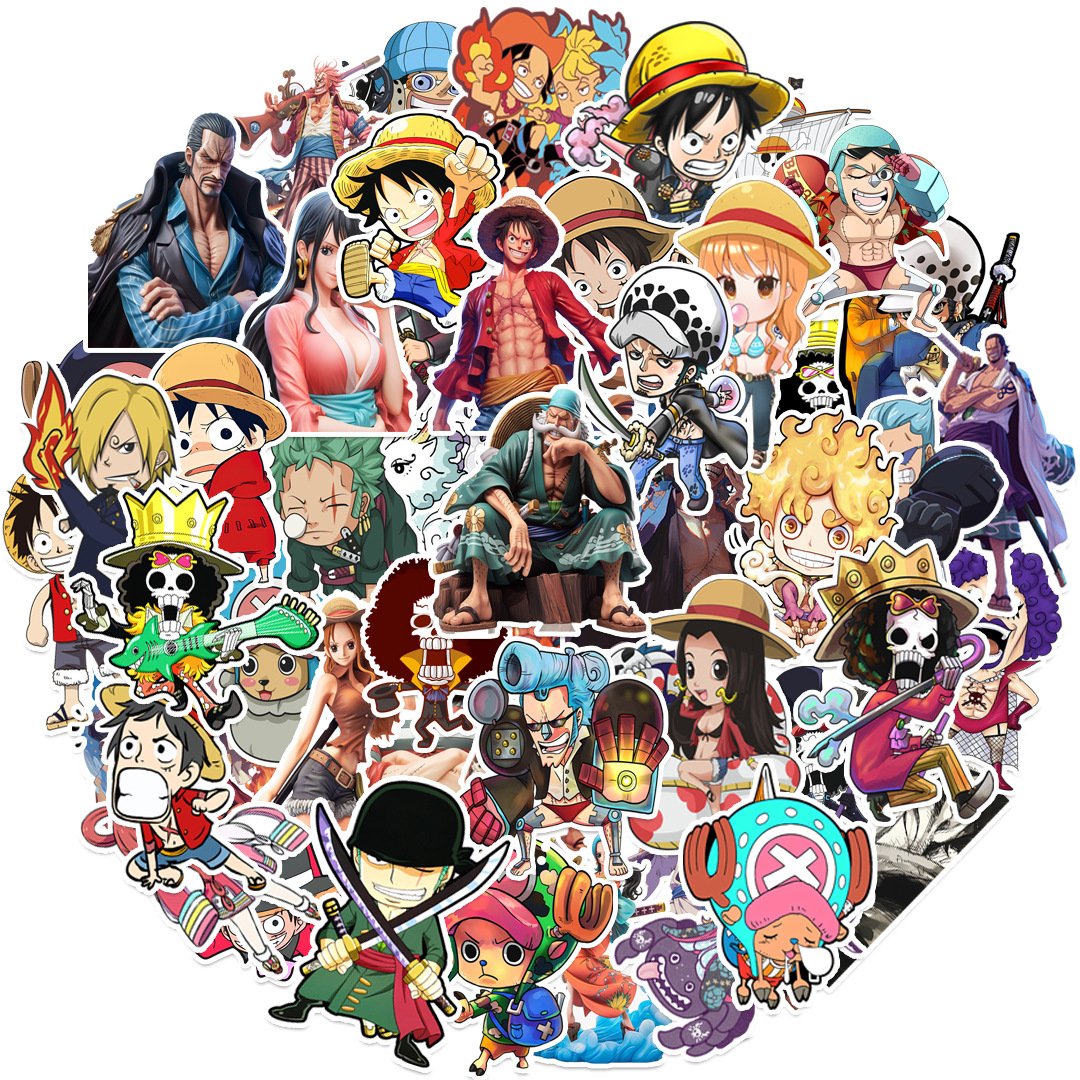 2024 Newly 50PCS Q version funny anime One pieces sticker