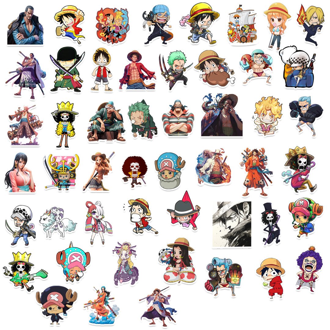 2024 Newly 50PCS Q version funny anime One pieces sticker