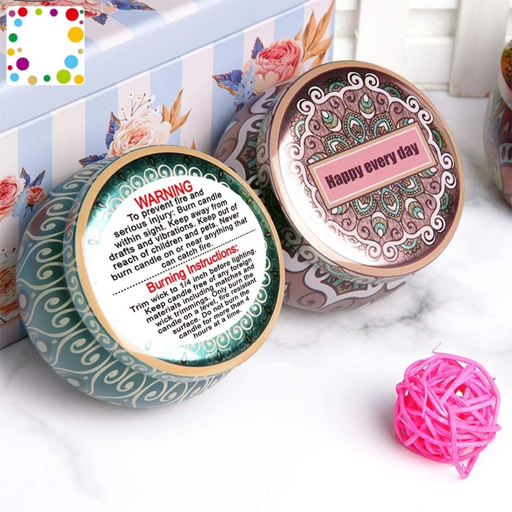White Candle Warning Labels 1.5 Inch Candle Jar Container Stickers Waterproof Candle Safety Stickers for DIY