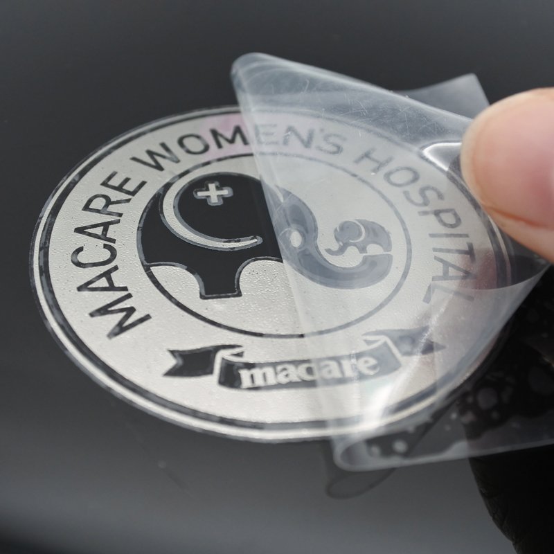 Custom Size Printer Logo Metal Label Stickers UV Transfer Stickers