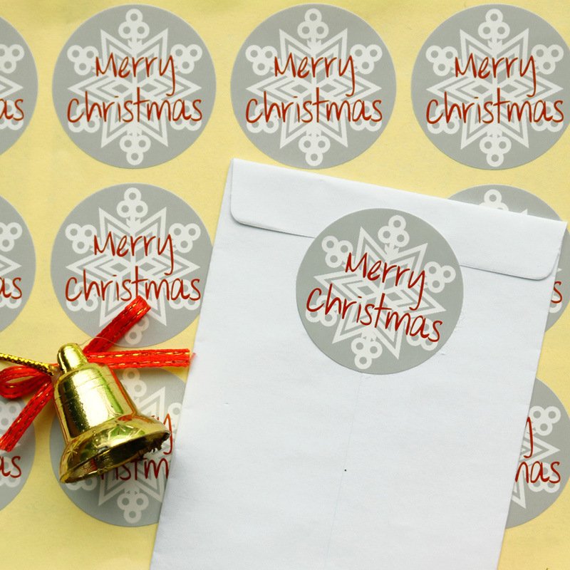 High quality adhesive stickers custom logo MOQ 100 pcs Christmas Baking Sealing sticker sheets