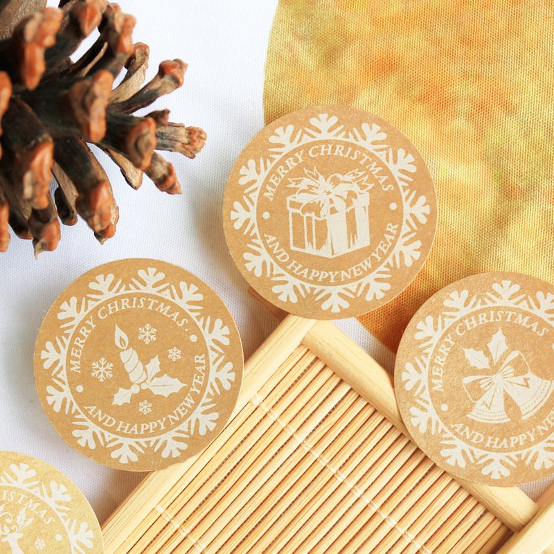 High quality adhesive stickers custom logo MOQ 100 pcs Christmas Baking Sealing sticker sheets