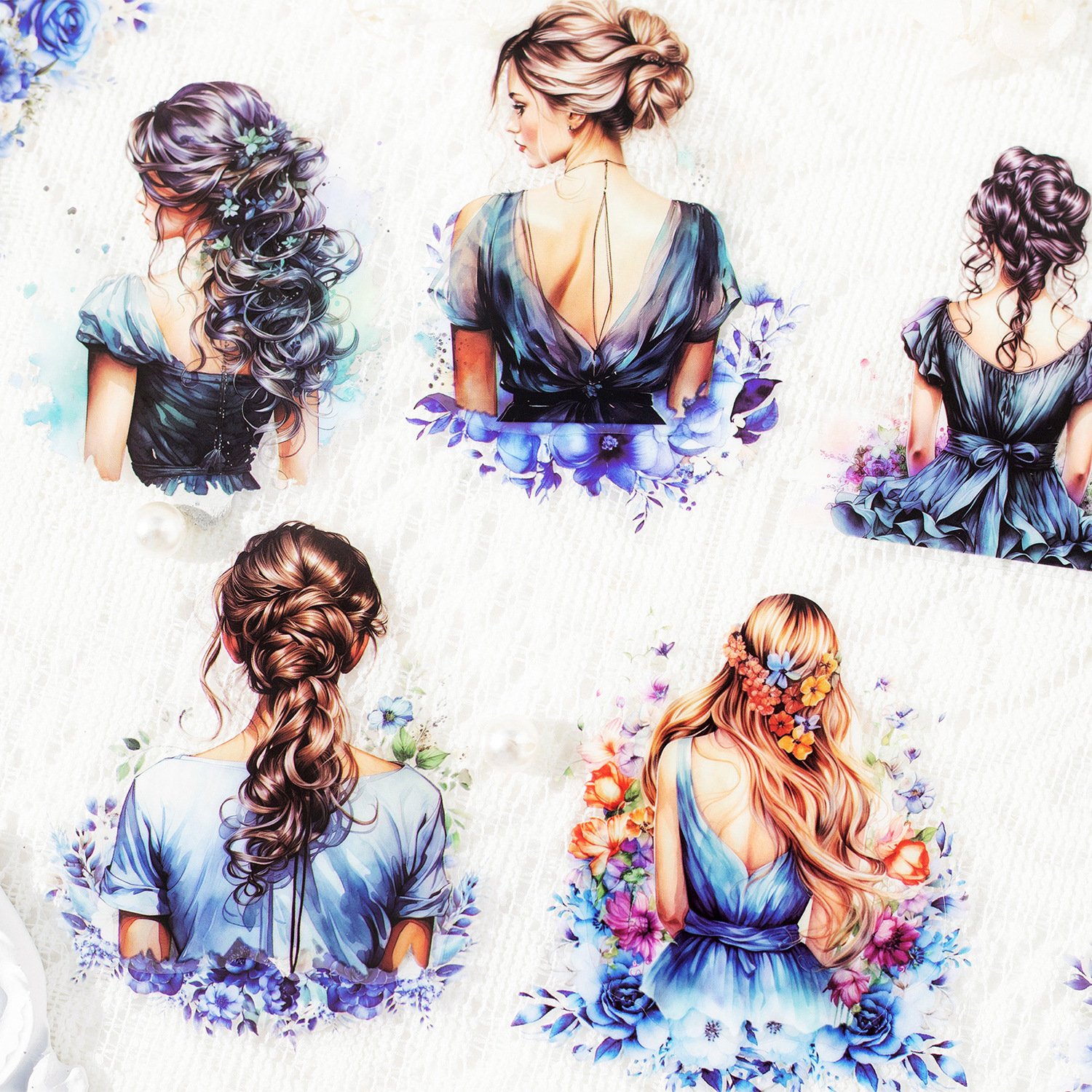 10 stickers per pack, 6 DIY decorative stickers in the Flower Room Back Series character back theme notebook