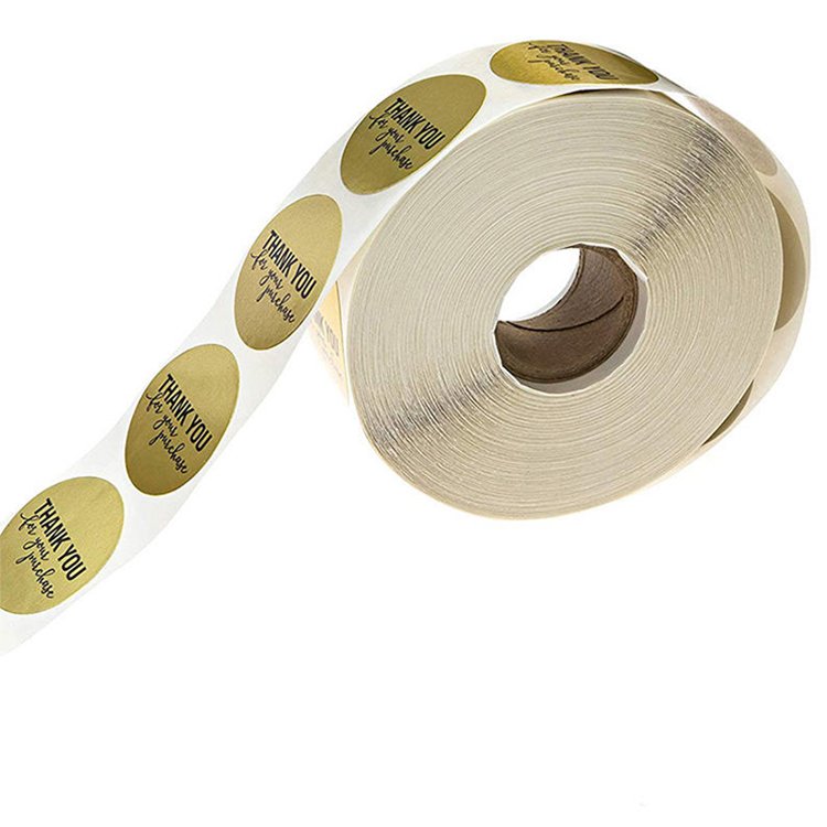 High Quality Custom Waterproof Golden Round Packaging Sticker thank you for supporting my business thank you sticker