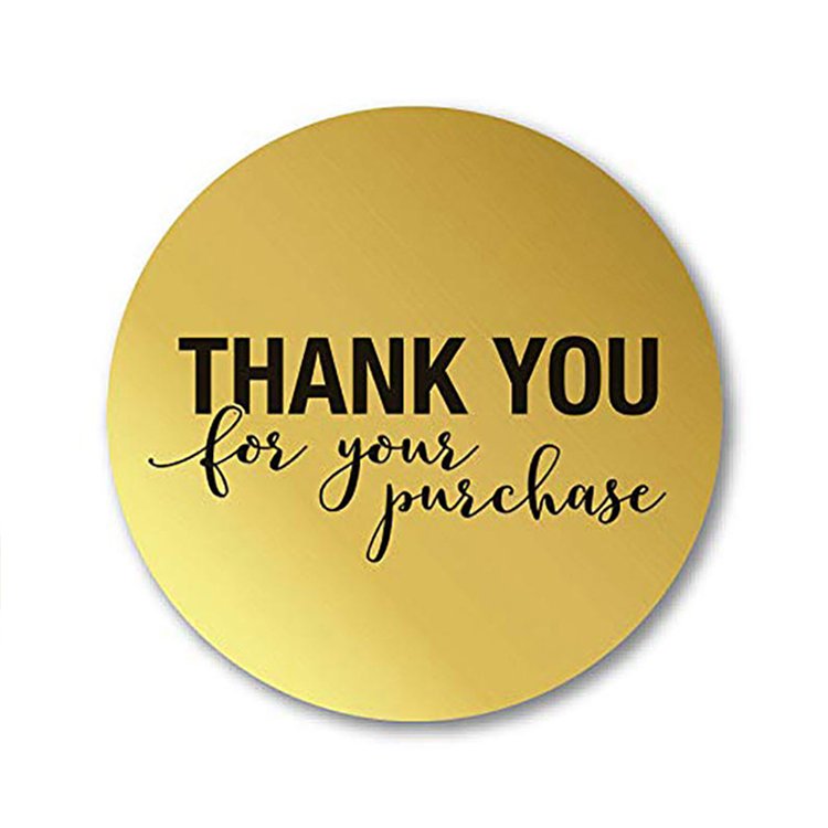 High Quality Custom Waterproof Golden Round Packaging Sticker thank you for supporting my business thank you sticker