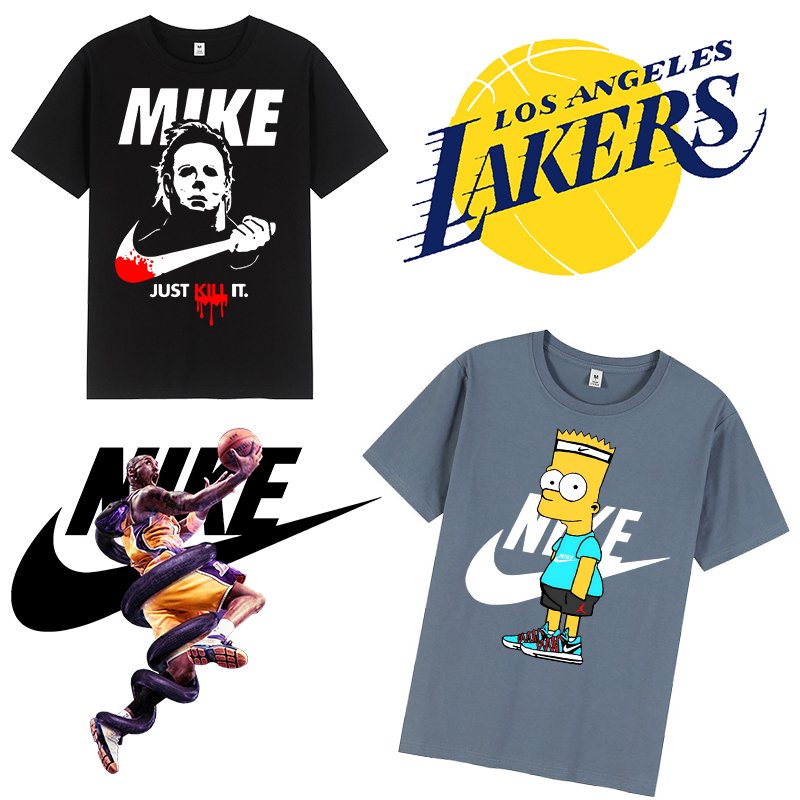 Factory custom various brand label sticker printing waterproof Dtf film plastisol heat transfer t-shirt hot stamping