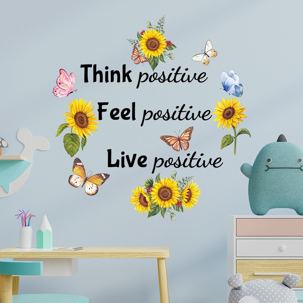 Creative sunflower wall sticker family motto self adhesive vinyl wall stickers for home decor kids room living room