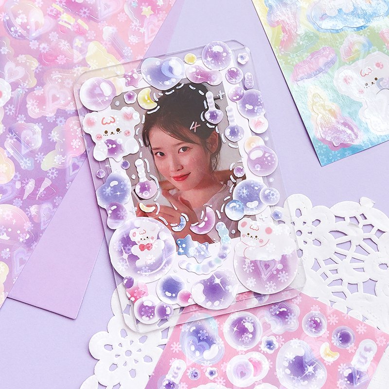 6 designs 2 pcs / set stickers cartoon bubble gum cute bear kawaii decoration stickers pack for Diary Scrap Book