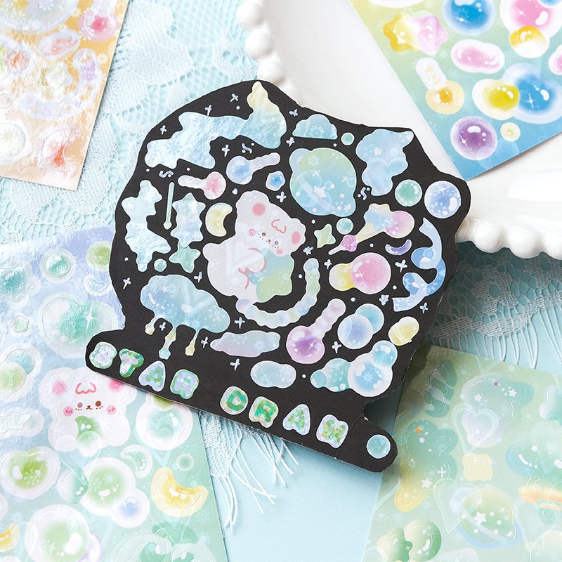 6 designs 2 pcs / set stickers cartoon bubble gum cute bear kawaii decoration stickers pack for Diary Scrap Book
