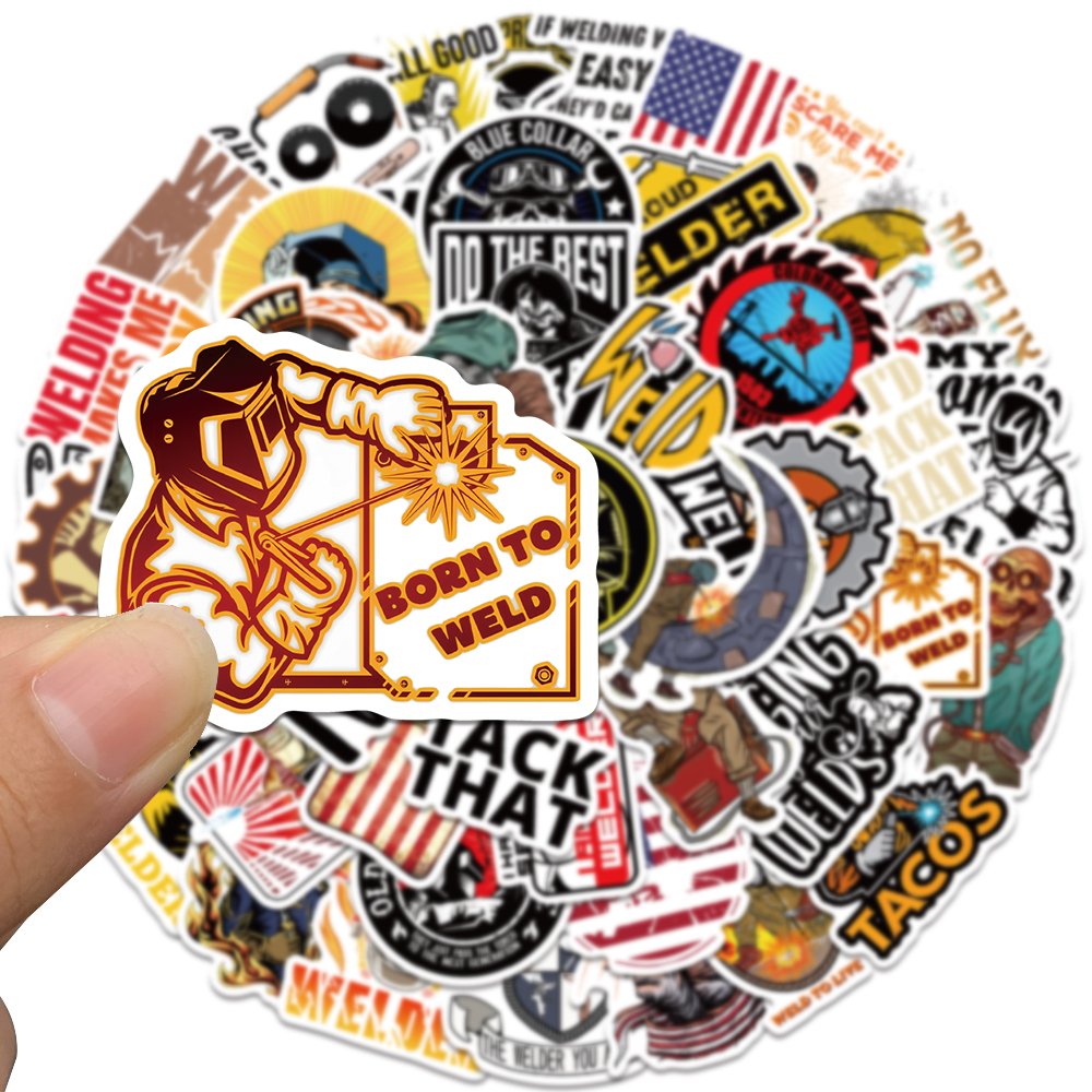 50pcs Cartoon Welding Workers Decal Funny Graffiti Stickers Diy Decoration Water Cup Luggage Skateboard Diray Waterproof Sticker