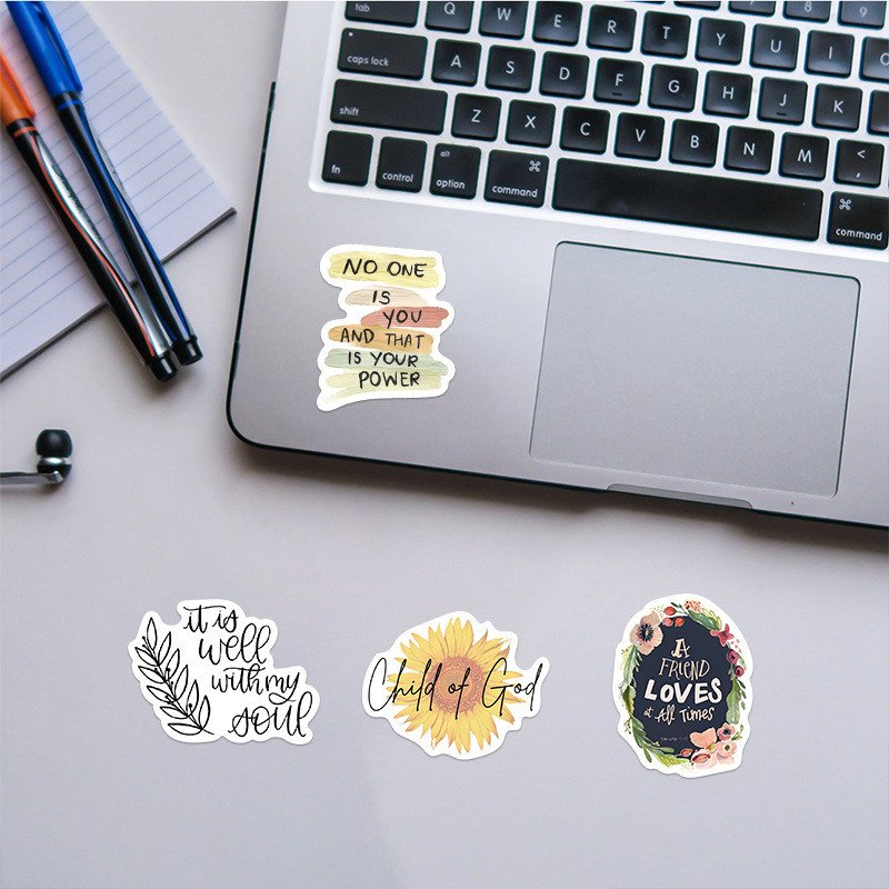 52PCS Jesus Phrase Christian Stickers,Bible Verse Faith Stickers for Water Bottles, Religious Christian Easter Gifts Stuff