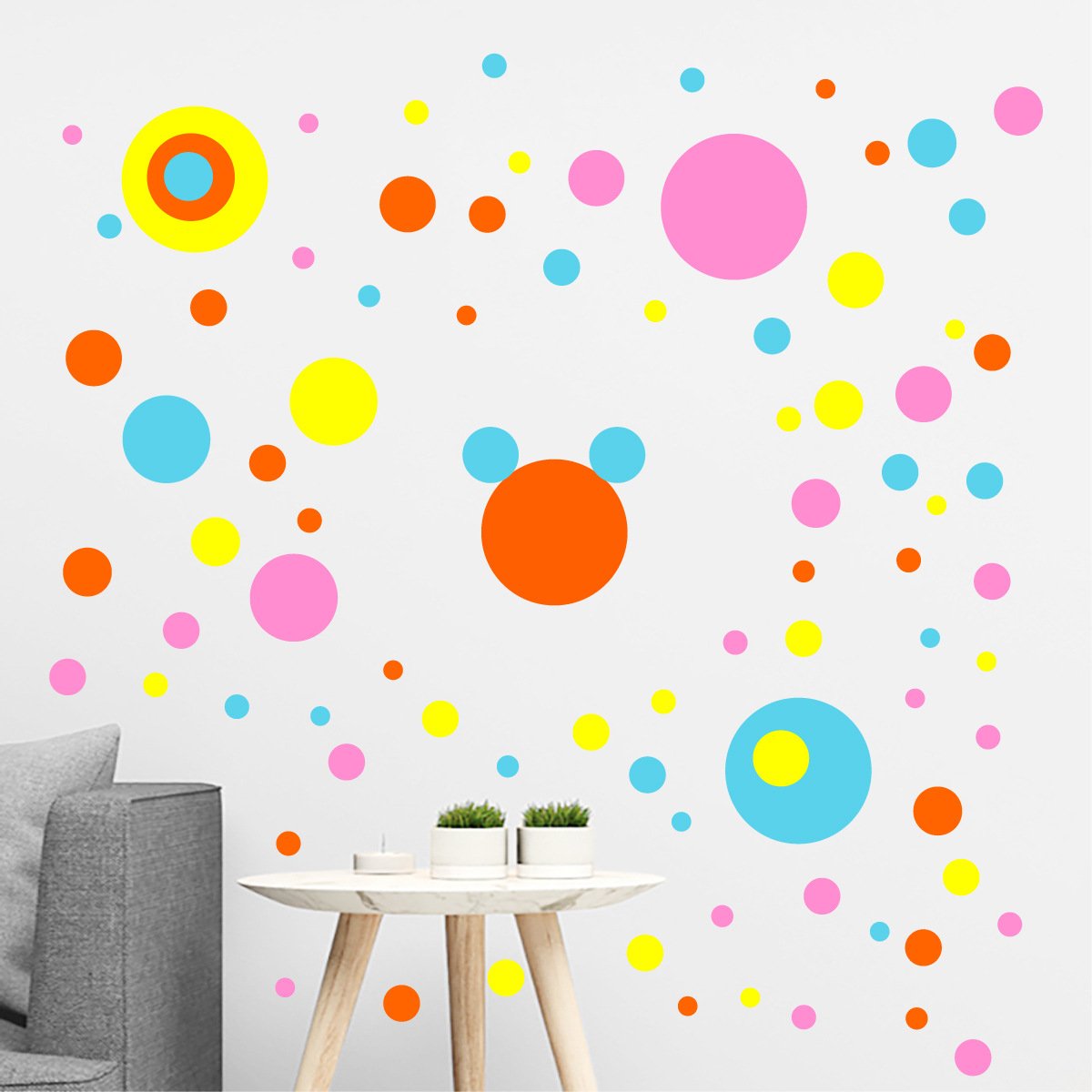 UV Printed Waterproof PVC Dot Wall Stickers Self-Adhesive Decoration for Children's Room Home Decoration