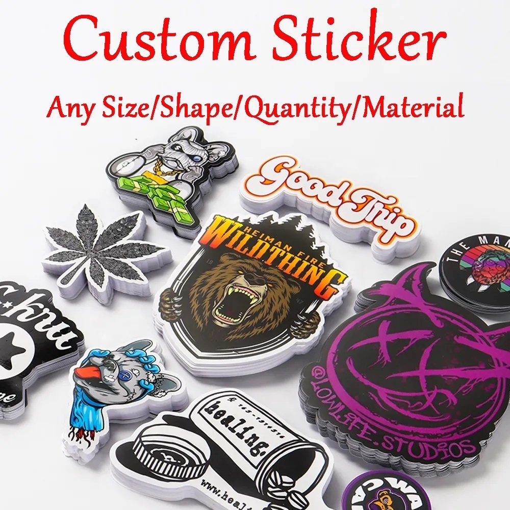 Manufacturer Custom Christmas Holiday Waterproof Vinyl Stickers Die Cut Label Cartoon Stickers Adhesive Vinyl Label Sticker