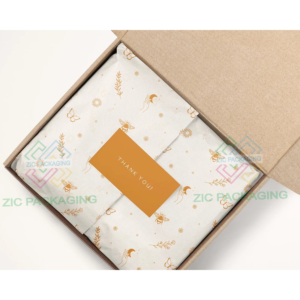 Custom Printed Logo Gift Wrapping Paper Clothing box packaging with Tissue Paper sticker