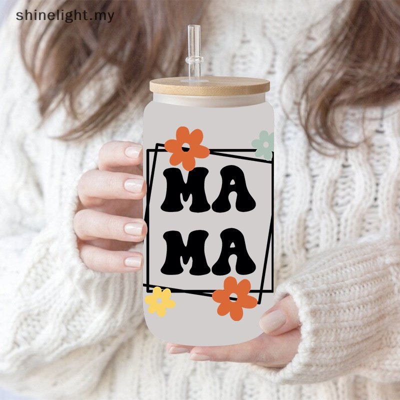 16oz Factory Wholesale uv transfer sticker 3D process UV DTF cup wrap label Waterproof UV stickers label for coffee cup tumblers