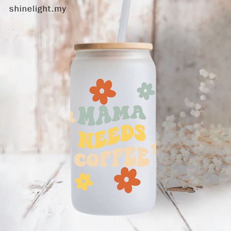 16oz Factory Wholesale uv transfer sticker 3D process UV DTF cup wrap label Waterproof UV stickers label for coffee cup tumblers