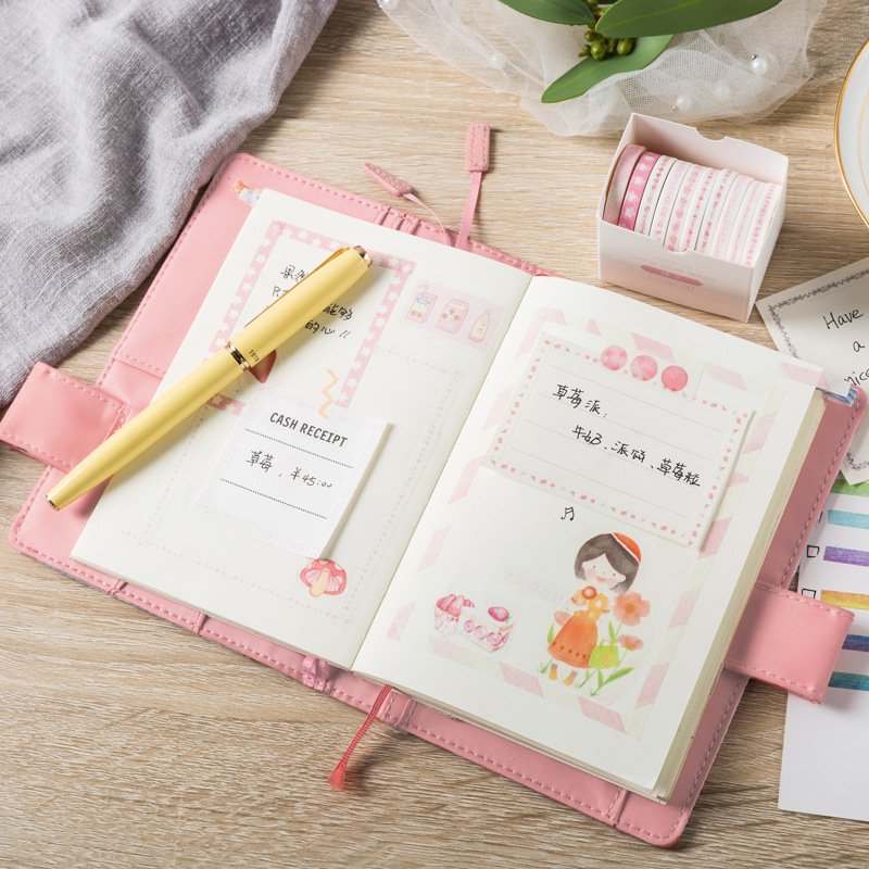 10rolls/pack Fresh Creative Ultra-Fine Color Series and Paper Adhesive Tape Student DIY Notebook Basic Material Stickers
